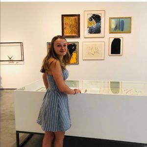 Hollister dress, blue, stripped, size medium